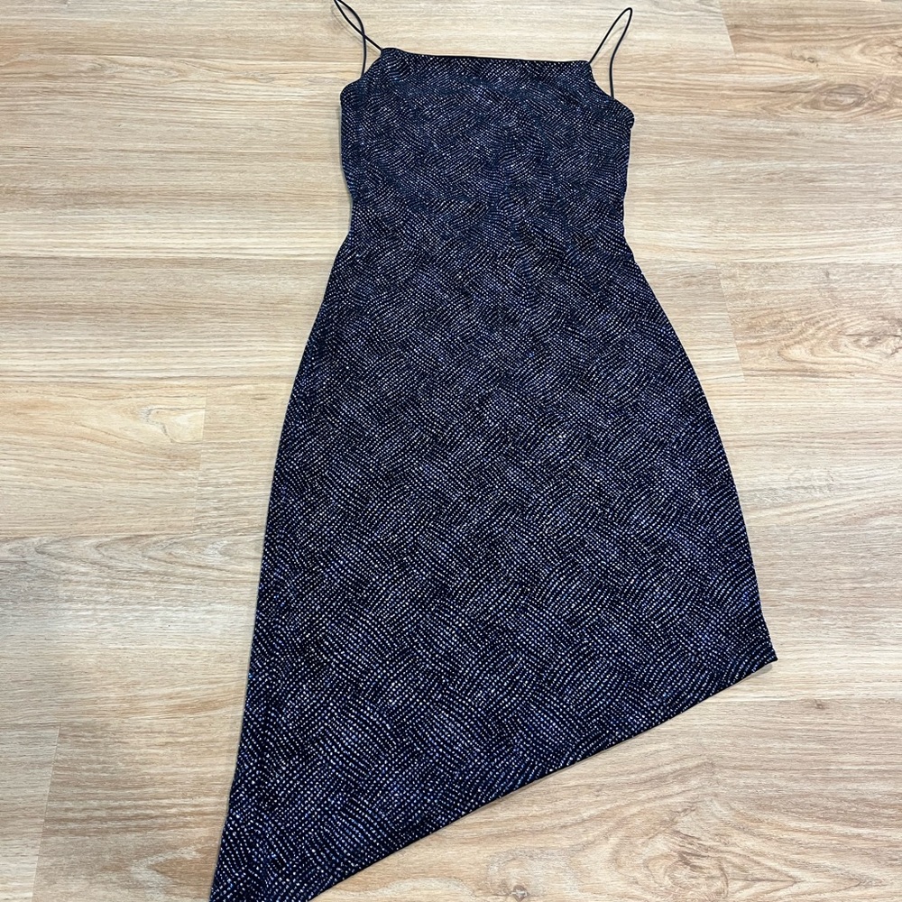 Black with Blue Shimmer Mini Dress